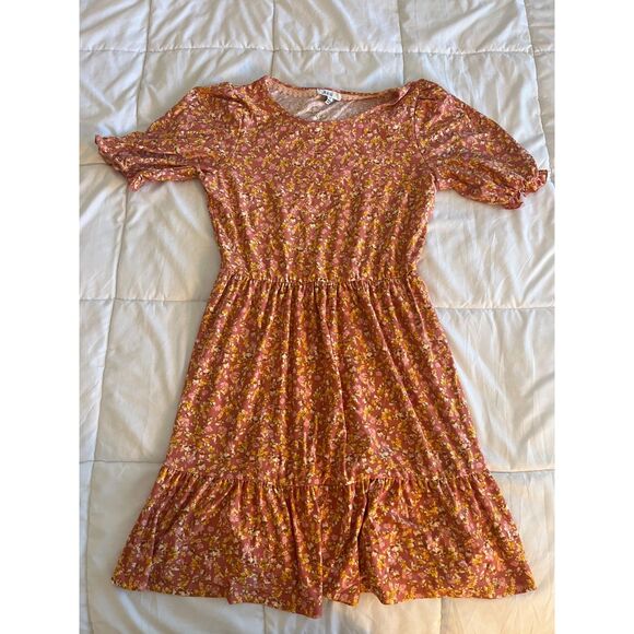 AUW Floral Midi Dress - Size M - Lightweight Casual Spring/Summer Outfit - Picture 1 of 3